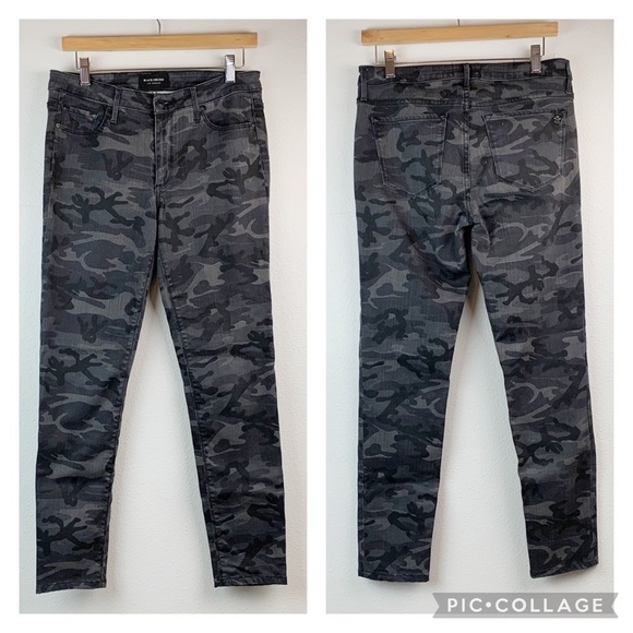 Black Orchid Jude mid rise stretch skinny black gray camo denim jeans EUC - Picture 2 of 10